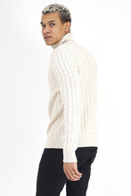 Load image into Gallery viewer, Cable Knit Roll Neck Sand