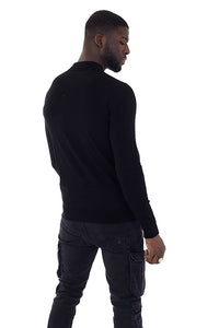 Zip Knitted Polo Black