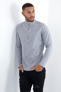 1/4 Zip Sweater Grey