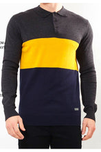 Load image into Gallery viewer, Polos - Contrast Knitted Polo Long Sleeve Charcoal