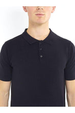 Load image into Gallery viewer, Polos - Lightweight Knitted Polo Short Sleeve Black