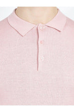 Load image into Gallery viewer, Lightweight Knitted Polo Short Sleeve Dusty Pink