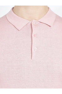 Lightweight Knitted Polo Short Sleeve Dusty Pink