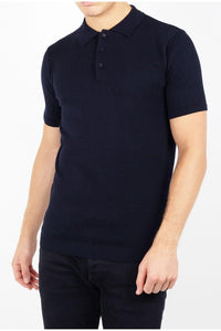 Polos - Lightweight Knitted Polo Short Sleeve Navy