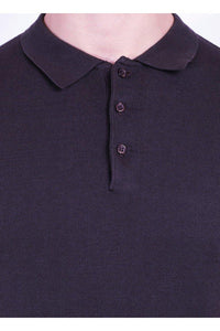 Polos - Lightweight Knitted Polo Short Sleeve Plum