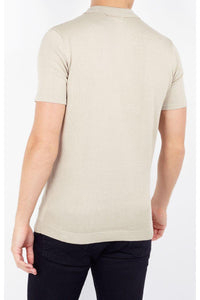 Polos - Lightweight Knitted Polo Short Sleeve Sand