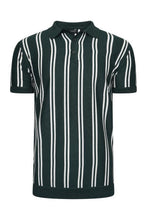 Load image into Gallery viewer, Polos - Vertical Stripe Knitted Polo Short Sleeve Green