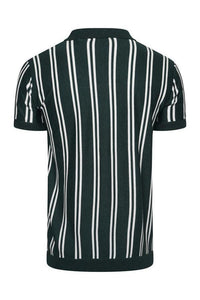 Polos - Vertical Stripe Knitted Polo Short Sleeve Green