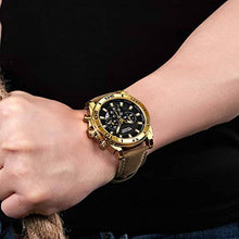 Load image into Gallery viewer, Racing Watch Leather Gold
