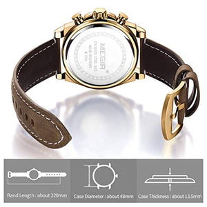 Racing Watch Leather Gold