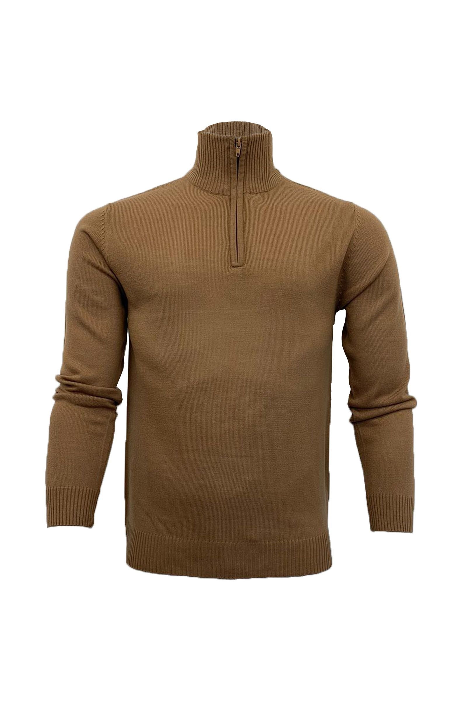 1/4 Zip Knit Camel