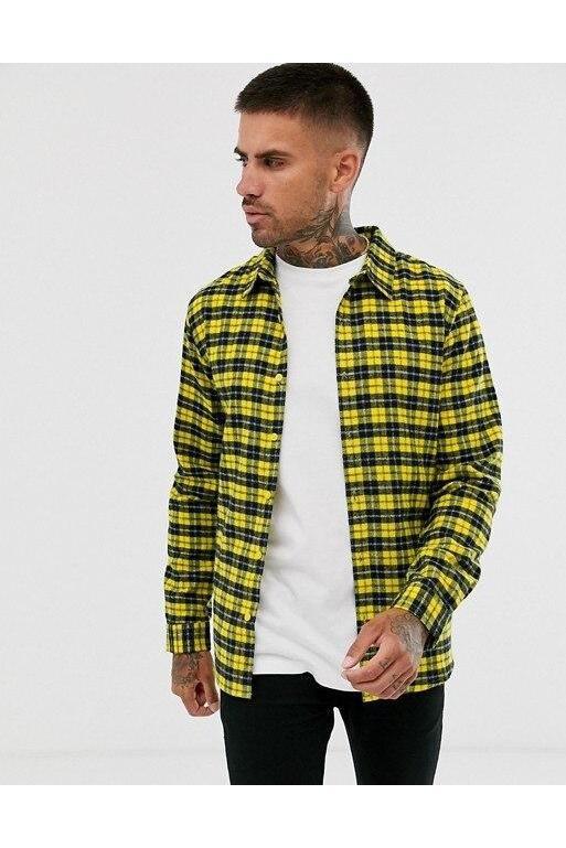 Soft Flannel Shirt Check Yellow