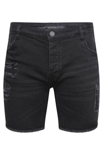 Shorts - Distressed Denim Shorts Black