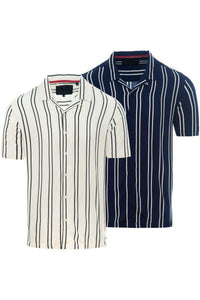 Soft Feel Classic Stripe Shirt Navy