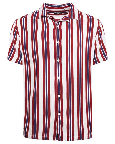 Soft Feel Vertical Stripe Shirt Burg