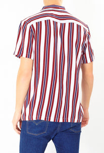 Soft Feel Vertical Stripe Shirt Burg