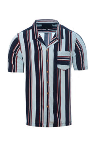 Soft Feel Vertical Stripe Shirt Dk Blue