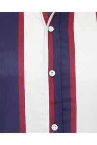 Soft Feel Vertical Stripe Shirt Navy / White