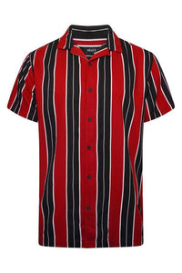 Soft Feel Vertical Stripe Shirt Red