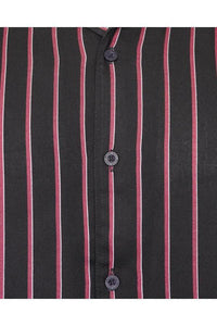 Soft Feel Vertical Stripe Shirt Thin Black