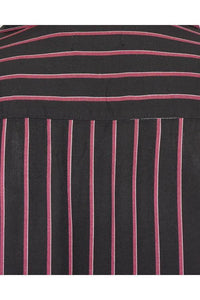 Soft Feel Vertical Stripe Shirt Thin Black
