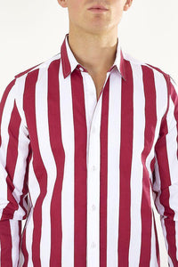 Stripe Shirt Long Sleeve Red