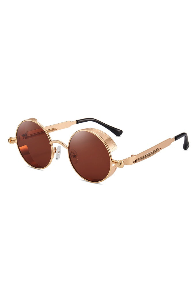 Round Steam Sunglasses Brown