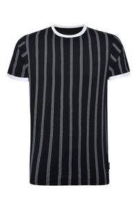 Vertical Stripe T-Shirt Double Black
