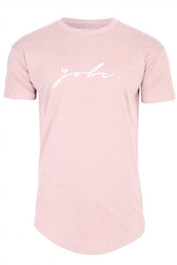 T-Shirts - Curved Hem Signature T-Shirt Pink
