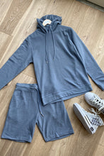 Load image into Gallery viewer, Hoodie &amp; Shorts Set Blue