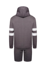 Load image into Gallery viewer, Hoodie &amp; Shorts Set Stripe Ash Grey