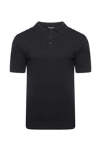 Load image into Gallery viewer, T-Shirts - Lightweight Knitted Polo Short Sleeve Black