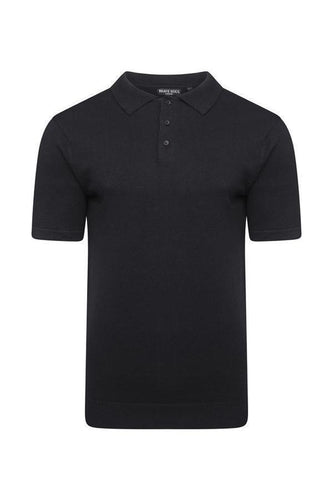 T-Shirts - Lightweight Knitted Polo Short Sleeve Black