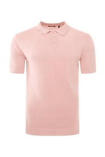 Load image into Gallery viewer, T-Shirts - Lightweight Knitted Polo Short Sleeve Dusty Pink