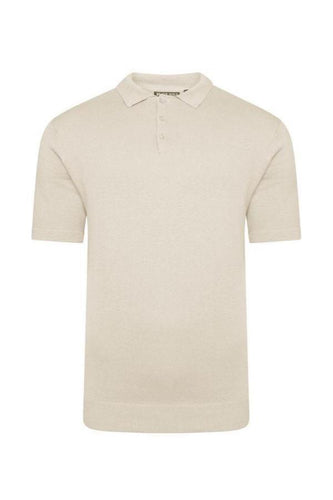 T-Shirts - Lightweight Knitted Polo Short Sleeve Sand