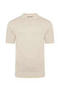 T-Shirts - Lightweight Knitted Polo Short Sleeve Sand