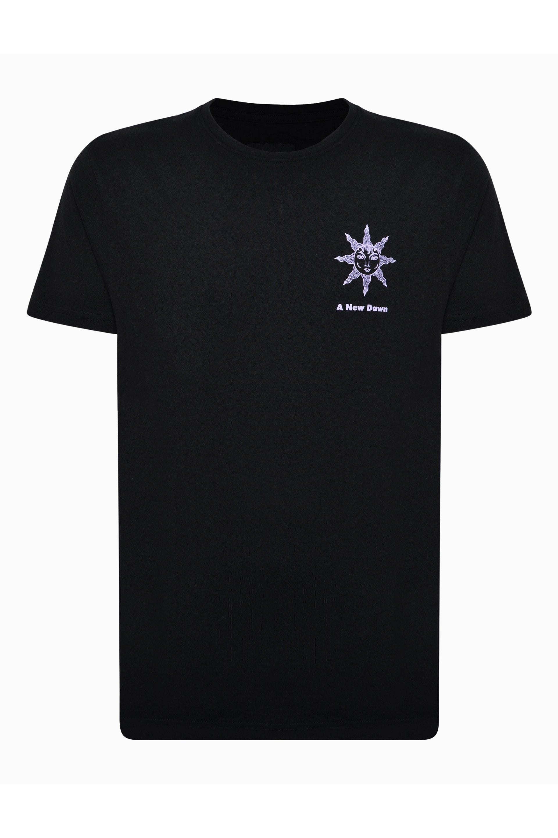 Sun Back Print T-Shirt Black