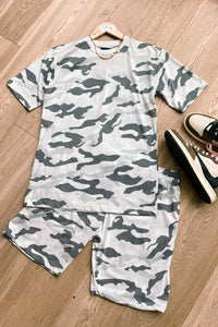 Tee & Shorts Set Camo White