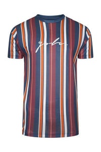 Signature Stripe T-Shirt Burg/ Orange