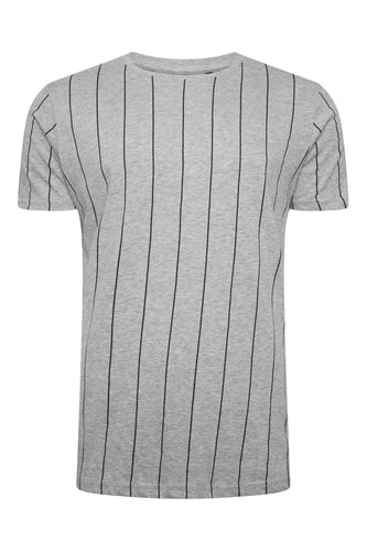 T-Shirts - Vertical Stripe T-Shirt Grey