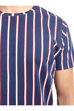 Load image into Gallery viewer, T-Shirts - Vertical Stripe T-Shirt Navy/ Red