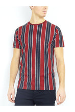 Load image into Gallery viewer, T-Shirts - Vertical Stripe T-Shirt Red