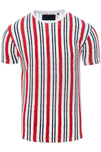 Load image into Gallery viewer, T-Shirts - Vertical Stripe T-Shirt White/ Red