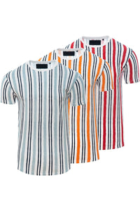 T-Shirts - Vertical Stripe T-Shirt White/ Red