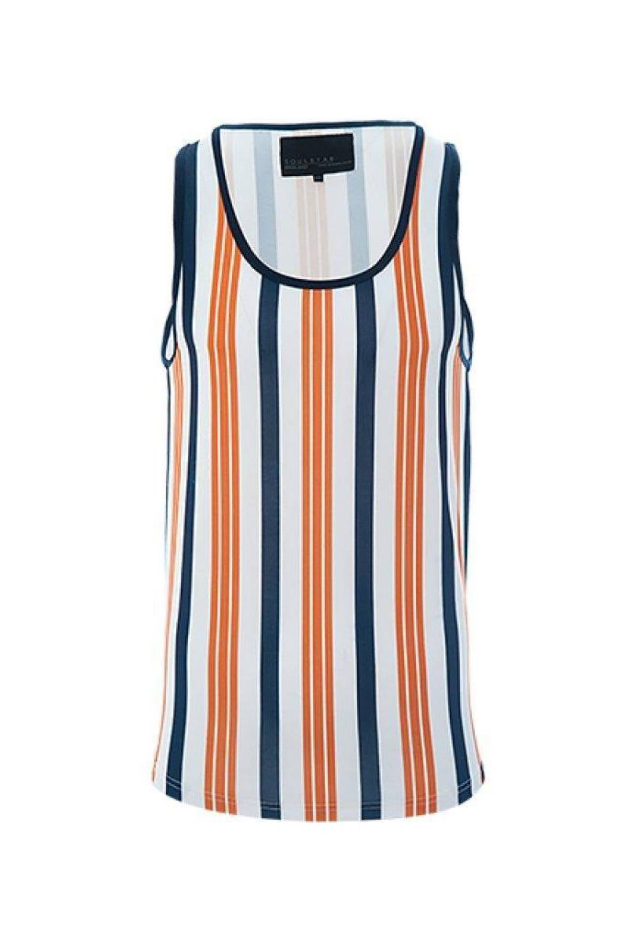 T-Shirts - Vertical Stripe Vest Orange