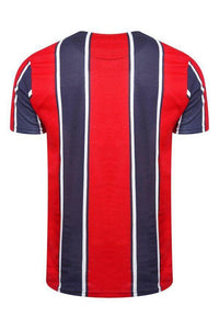 T-Shirts - Wide Vertical Stripe T-Shirt Navy/ Red